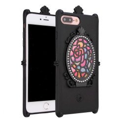 iPhone 7 Plus Rose Diamond Mirror Case (Black)
